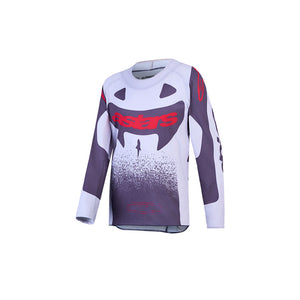 Alpinestars Youth Supertech MX Jersey - Swan Light Lilac / Dark Gray / Red Fluoro