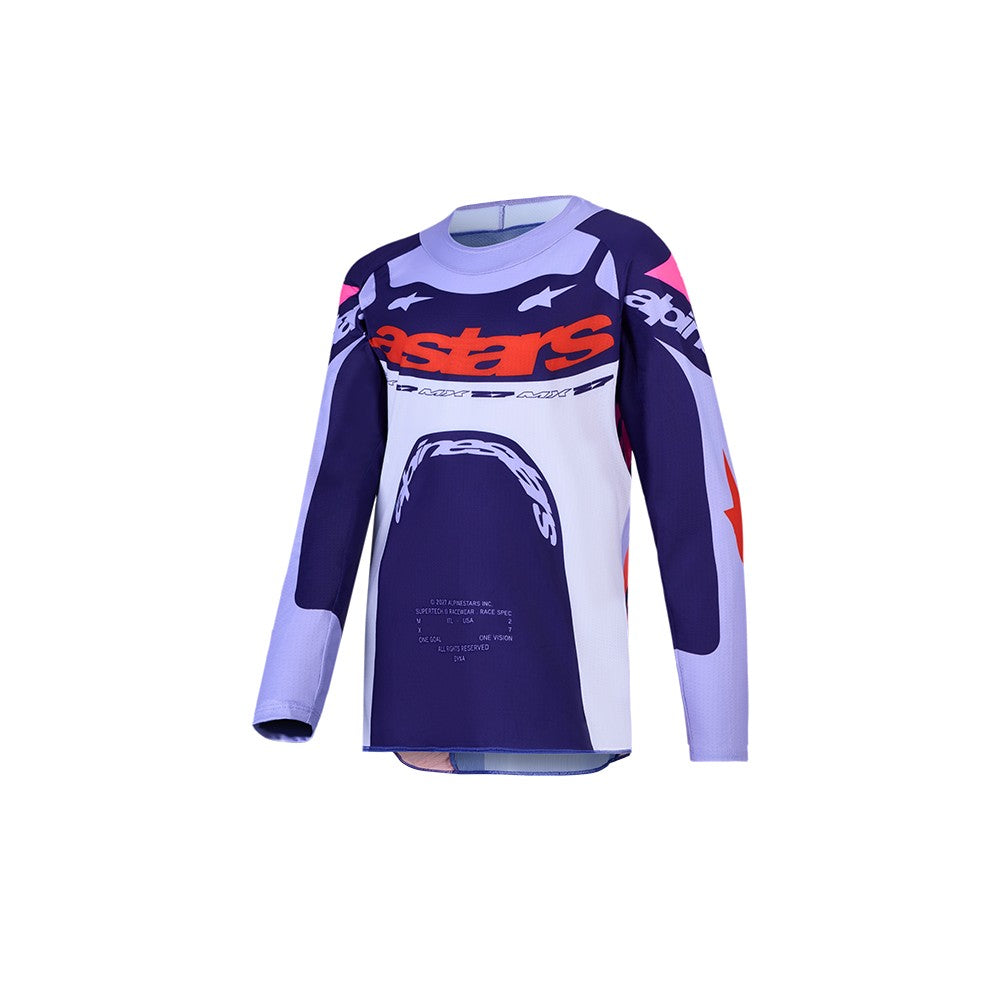 Alpinestars Youth Supertech MX Jersey - Dyna Light Violet / Deep Purple / Pink Fluoro