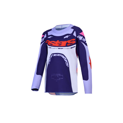 Alpinestars Youth Supertech MX Jersey - Dyna Light Violet / Deep Purple / Pink Fluoro