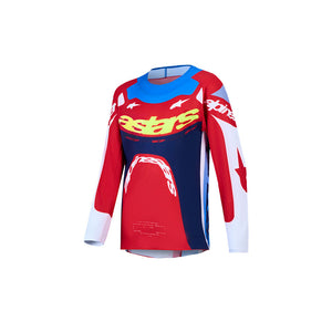 Alpinestars Youth Supertech MX Jersey - Dyna Fire Red / White / Navy Blue