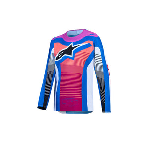 Alpinestars Youth Supertech MX Jersey - Maven White / Hot Coral / Blithe Blue