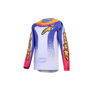 Alpinestars Youth Fluid MX Jersey - Drag Light Lilac / Blue / Iris Gold