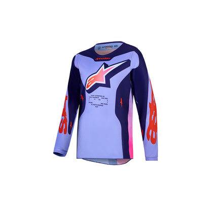 Alpinestars Youth Fluid MX Jersey - Hunt Light Violet / Deep Purple / Pink Fluoro