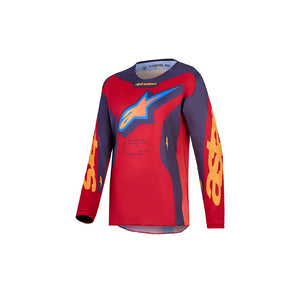 Alpinestars Youth Fluid MX Jersey - Hunt Fire Red / Graystone / Hot Coral