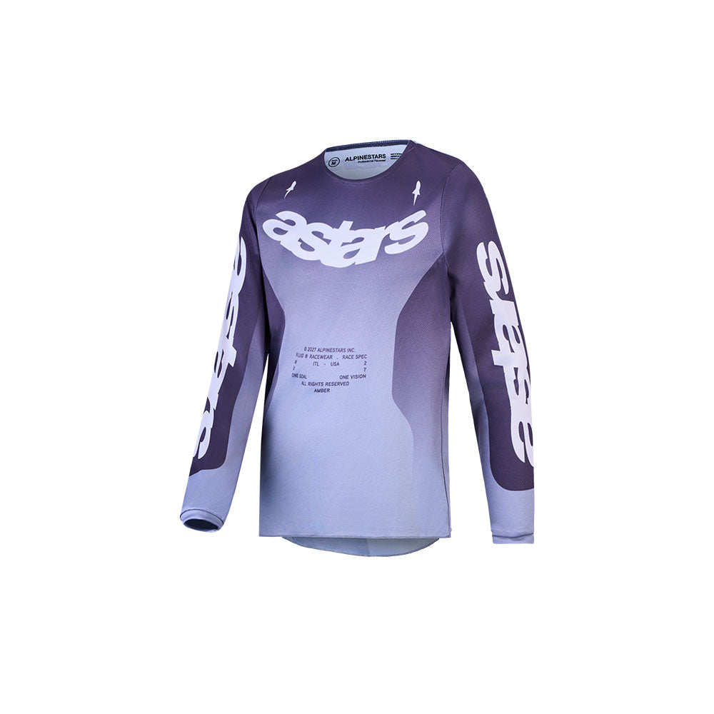 Alpinestars Youth Fluid MX Jersey - Amber Graystone / Cold Gray / Light Lilac