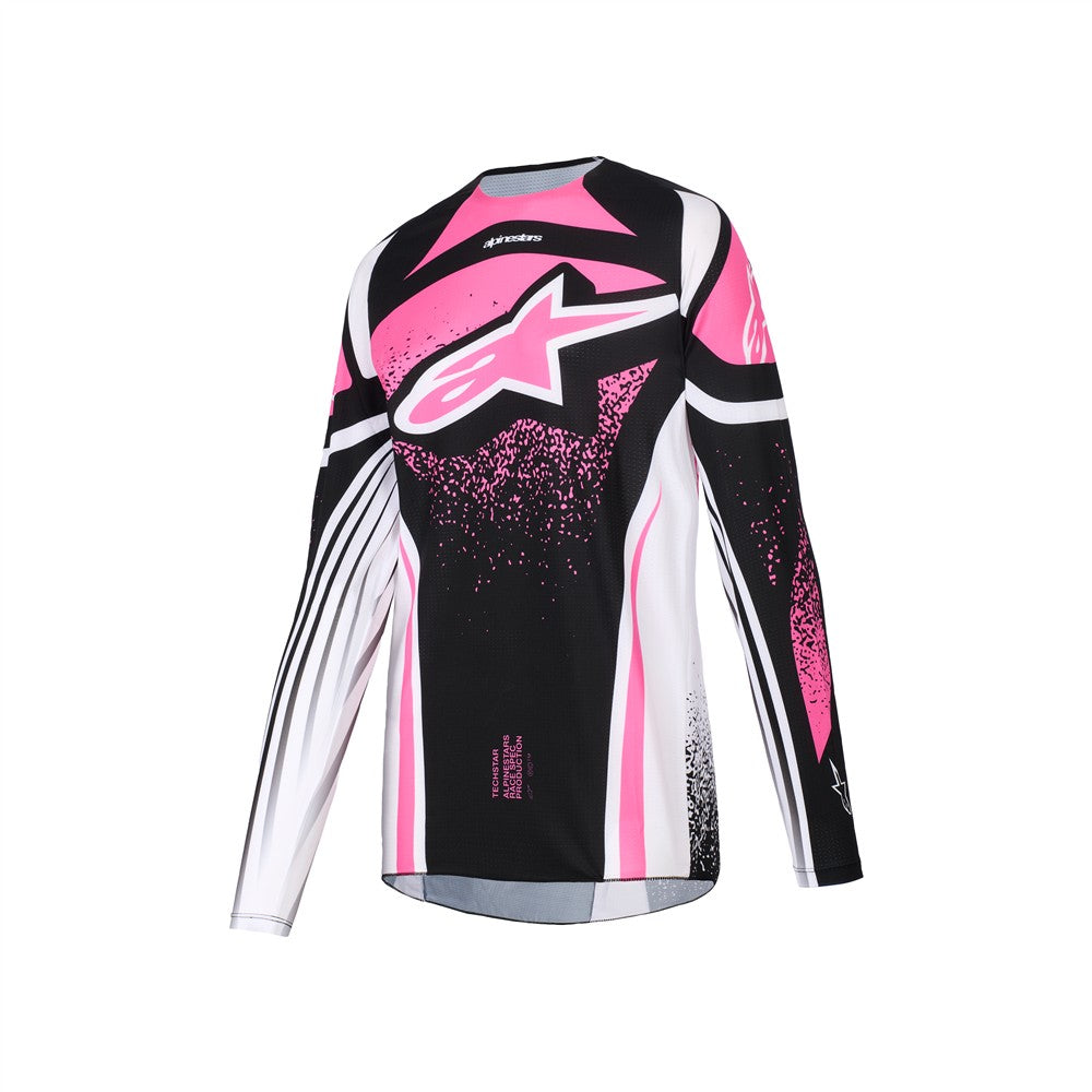 Alpinestars Stella Techstar Adult MX Jersey - Nomur Black / White / Fuchsia