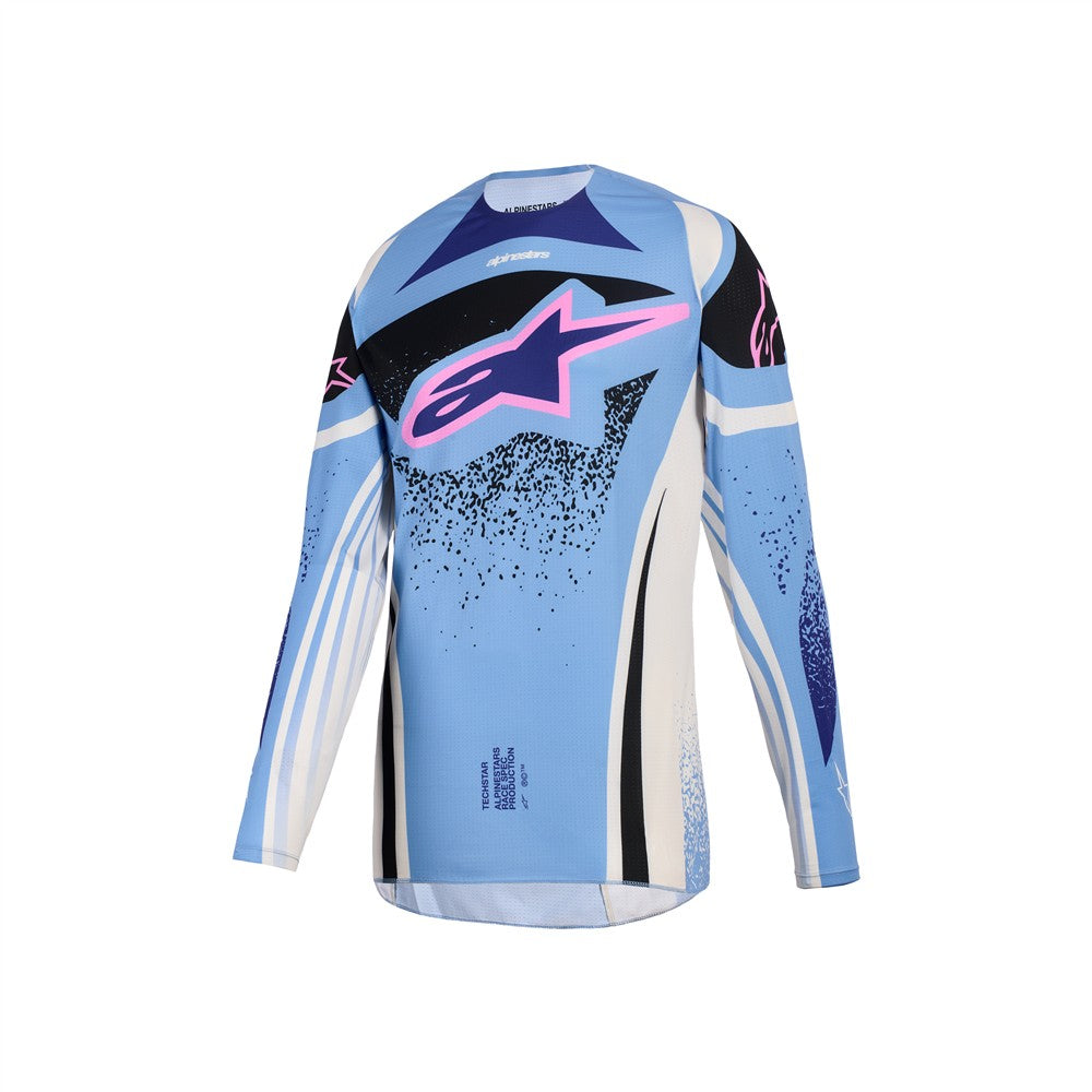 Alpinestars Stella Techstar Adult MX Jersey - Nomur Light Blue / Off White / Black