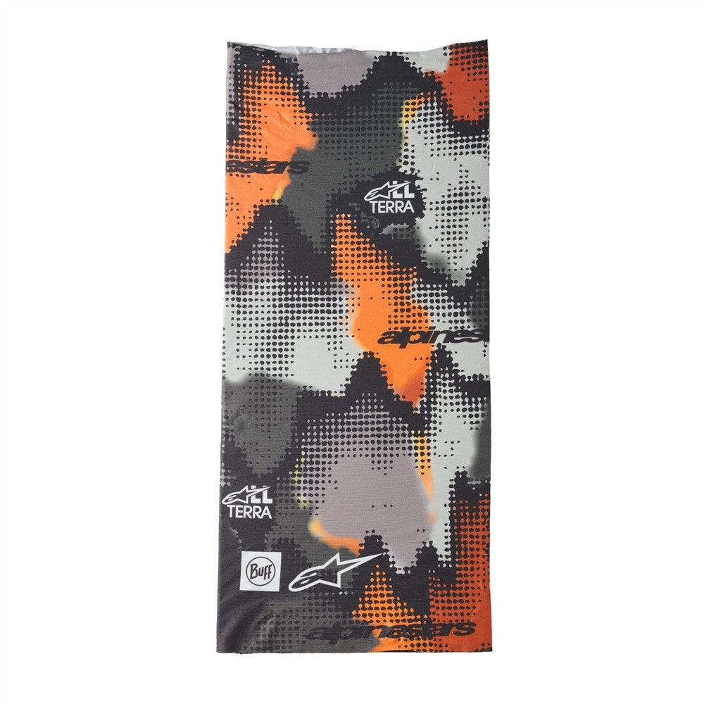 Alpinestars Buff Nazca Neck Tube - Gray Camo / Orange Fluoro