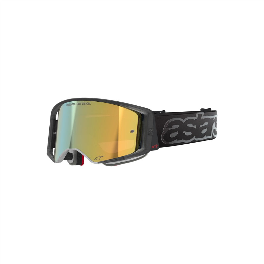 Alpinestars Supertech Adult MX Goggles - Vista Black - Mirror Gold Lens