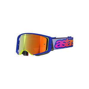 Alpinestars Supertech Adult MX Goggles - Vista Blue / Yellow / Purple - Mirror Red Lens