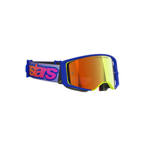 Alpinestars Supertech Adult MX Goggles - Vista Blue / Yellow / Purple - Mirror Red Lens