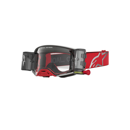 Alpinestars Supertech Adult MX Goggles - Firma 2.0 Red / Silver - Clear Lens Roll Off System