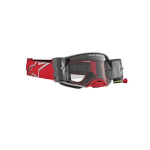 Alpinestars Supertech Adult MX Goggles - Firma 2.0 Red / Silver - Clear Lens Roll Off System