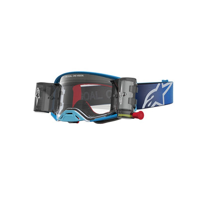 Alpinestars Supertech Adult MX Goggles - Firma 2.0 Blue / Silver - Clear Lens Roll Off System