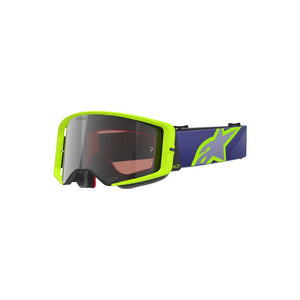 Alpinestars Supertech Adult MX Goggles - Corp Purple / Yellow Fluoro - Mirror Silver Lens