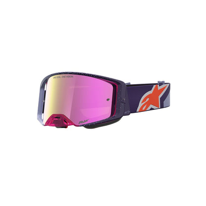 Alpinestars Supertech Adult MX Goggles - Hiten Purple / Red - Mirror Pink Lens