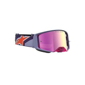Alpinestars Supertech Adult MX Goggles - Hiten Purple / Red - Mirror Pink Lens