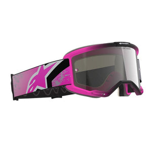 Alpinestars Vision 5 Adult MX Goggles - Lahnd Iron / Pink Fluoro - Mirror Silver Lens