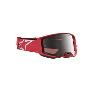 Alpinestars Supertech Adult MX Goggles - Vesta Red Fluoro / Chrome - Mirror Silver Lens