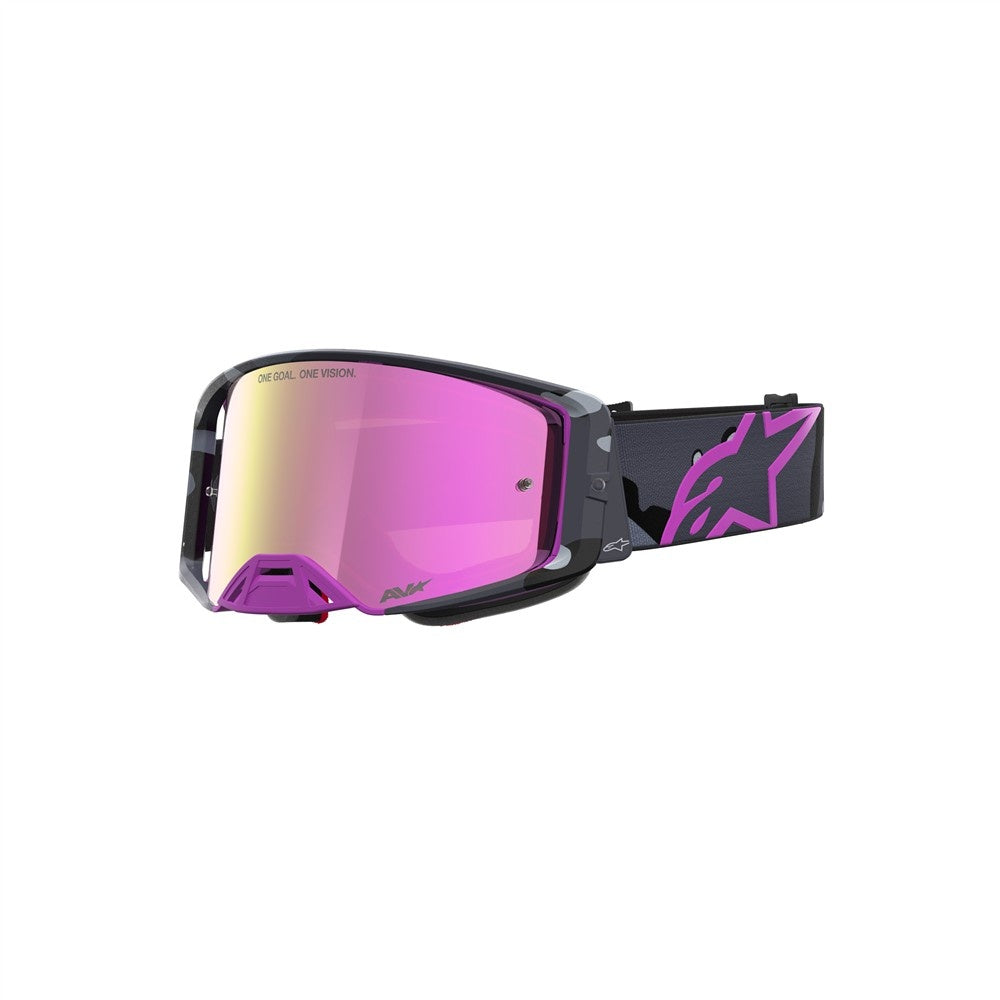Alpinestars Supertech Adult MX Goggles - Limited Edition Lone Tradewind Camo / Pink - Mirror Red Lens