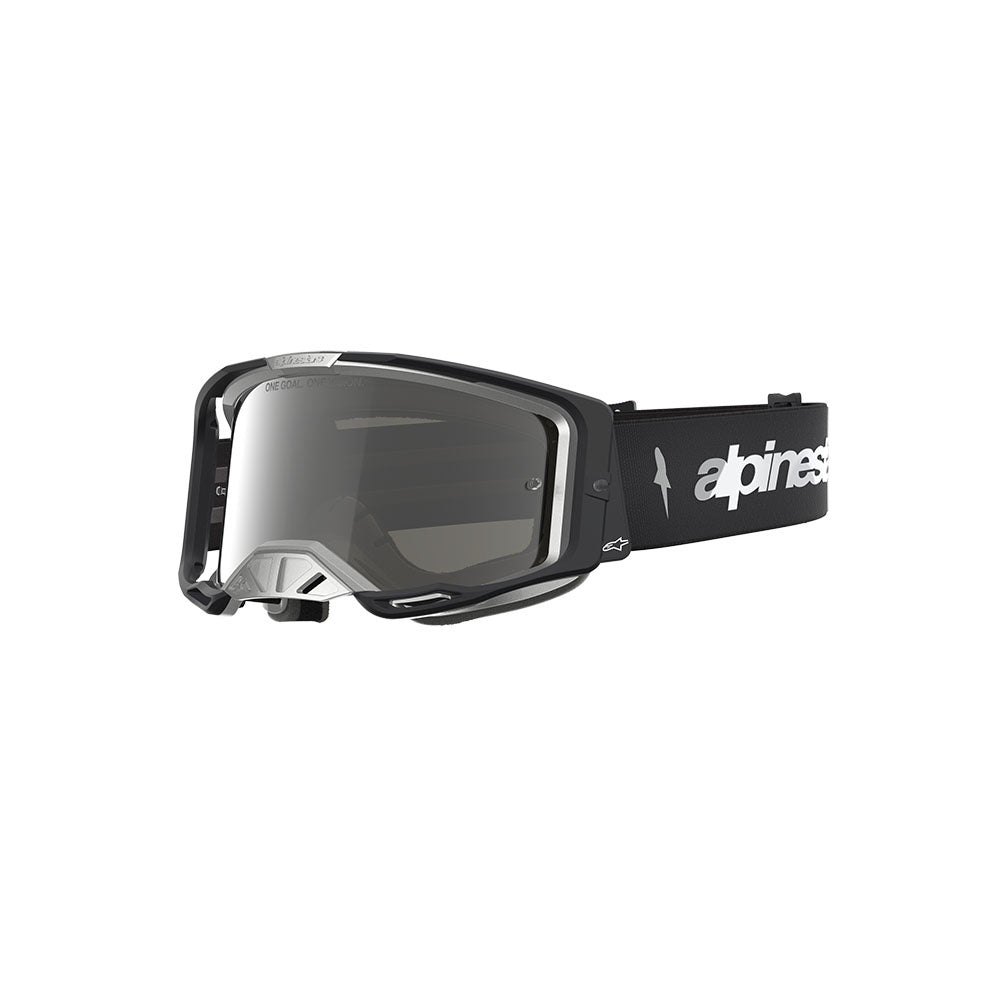 Alpinestars Vision 8 Adult MX Goggles - Amber Black / Silver - Mirror Silver Lens