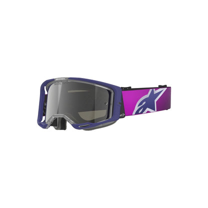 Alpinestars Vision 8 Adult MX Goggles - Corp Goggle Purple / Light Gray - Mirror Silver Lens