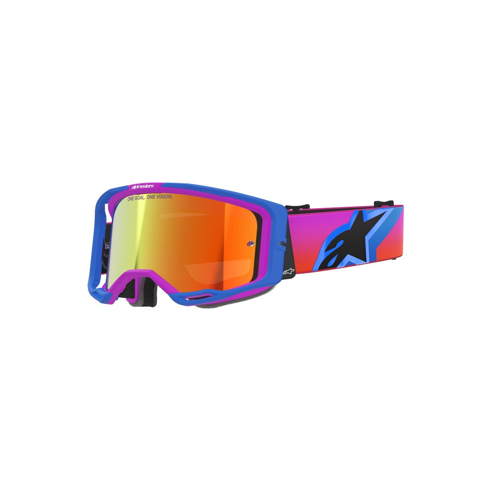 Alpinestars Vision 8 Adult MX Goggles - Corp UCLA Blue / Purple / Orange - Mirror Red Lens