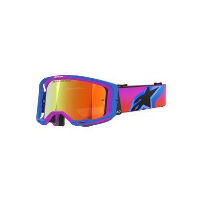 Alpinestars Vision 8 Adult MX Goggles - Corp UCLA Blue / Purple / Orange - Mirror Red Lens