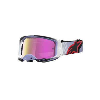 Alpinestars Vision 8 Adult MX Goggles - Maven Lavender / Black - Mirror Pink Lens