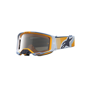 Alpinestars Vision 8 Adult MX Goggles - Maven Dust Blue / Orange - Mirror Silver Lens