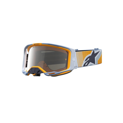 Alpinestars Vision 8 Adult MX Goggles - Maven Dust Blue / Orange - Mirror Silver Lens