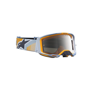Alpinestars Vision 8 Adult MX Goggles - Maven Dust Blue / Orange - Mirror Silver Lens