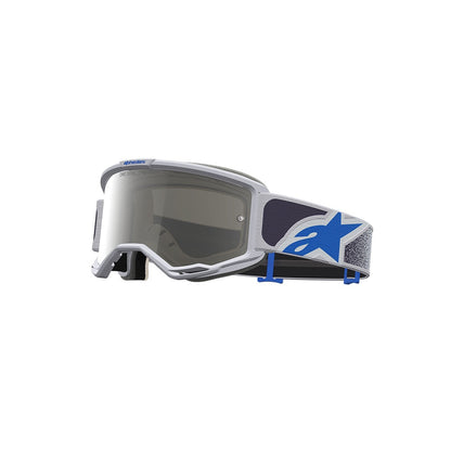 Alpinestars Vision 5 Adult MX Goggles - Drag Light Lilac / Blue - Mirror Silver Lens