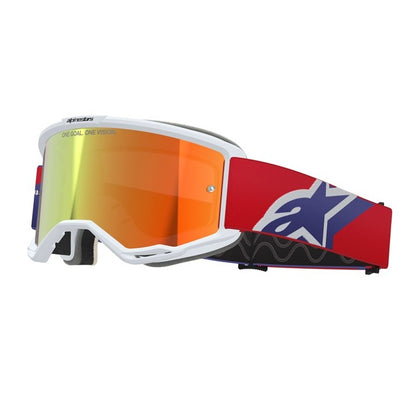 Alpinestars Vision 5 Adult MX Goggles - Corp Red / Purple - Mirror Red Lens