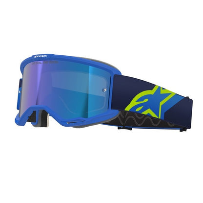 Alpinestars Vision 5 Adult MX Goggles - Corp Blue / Yellow Fluoro - Mirror Blue Lens