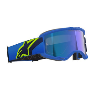 Alpinestars Vision 5 Adult MX Goggles - Corp Blue / Yellow Fluoro - Mirror Blue Lens