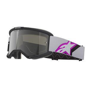Alpinestars Vision 5 Adult MX Goggles - Corp Light Gray / Purple - Mirror Silver Lens