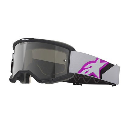 Alpinestars Vision 5 Adult MX Goggles - Corp Light Gray / Purple - Mirror Silver Lens