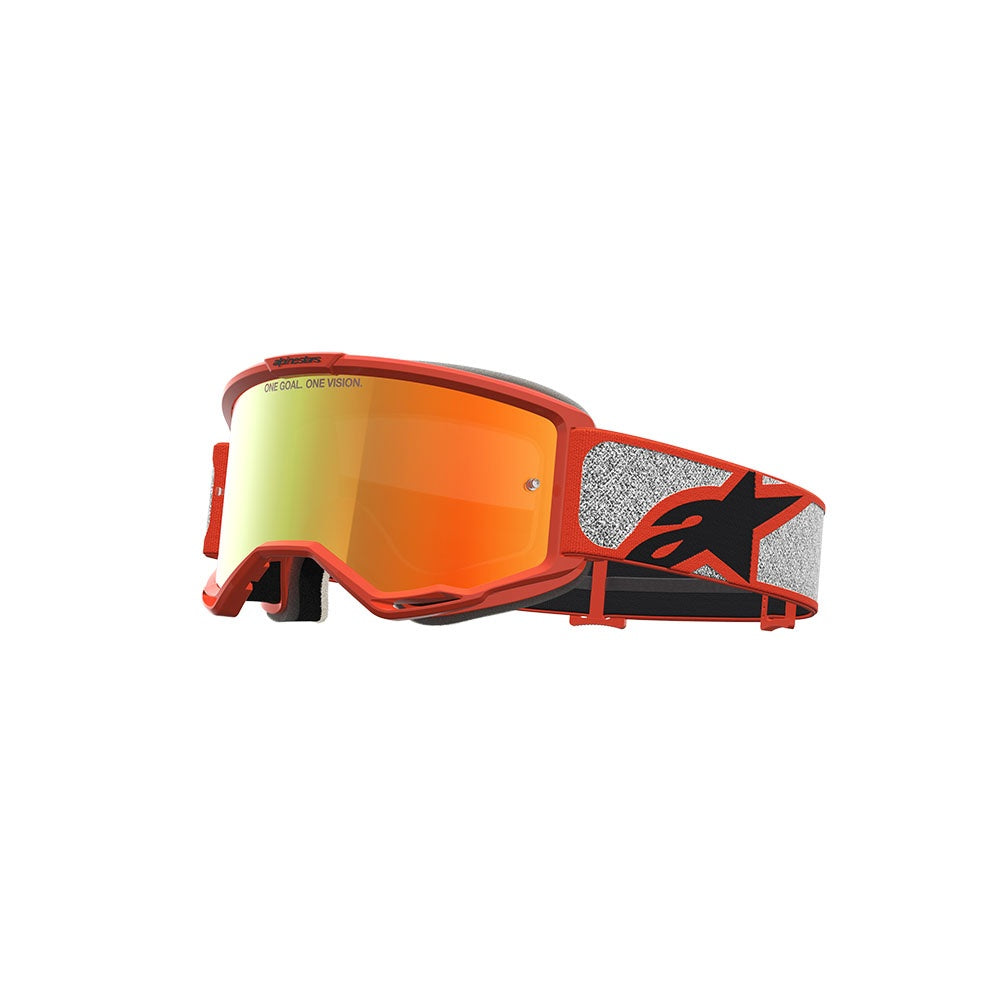 Alpinestars Vision 5 Adult MX Goggles - Rora Silver / Orange - Mirror Red Lens