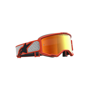 Alpinestars Vision 5 Adult MX Goggles - Rora Silver / Orange - Mirror Red Lens