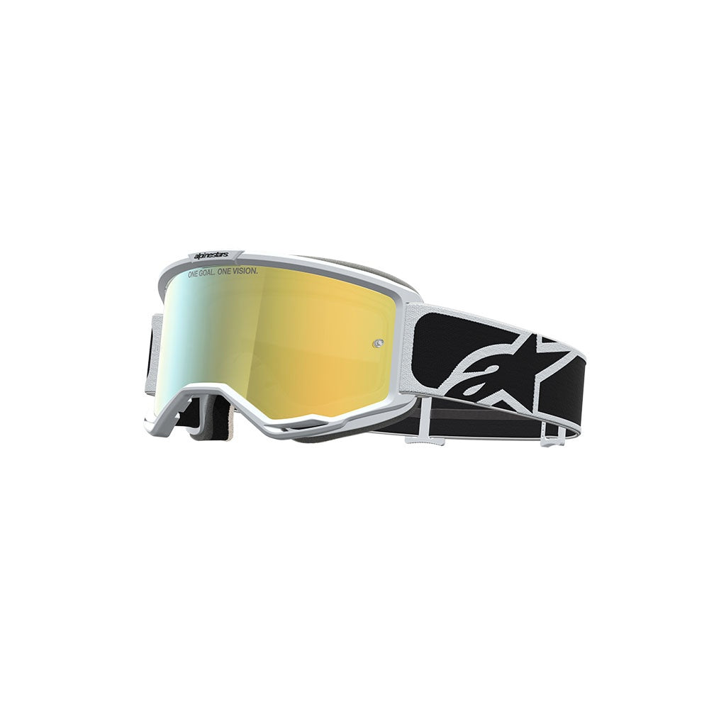 Alpinestars Vision 5 Adult MX Goggles - Rora Black / White - Mirror Gold Lens