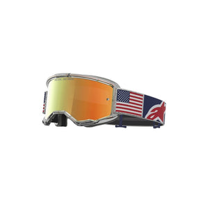 Alpinestars Vision 5 Adult MX Goggles - Limited Edition Fiftyfold Red / White / Blue - Mirror Red Lens