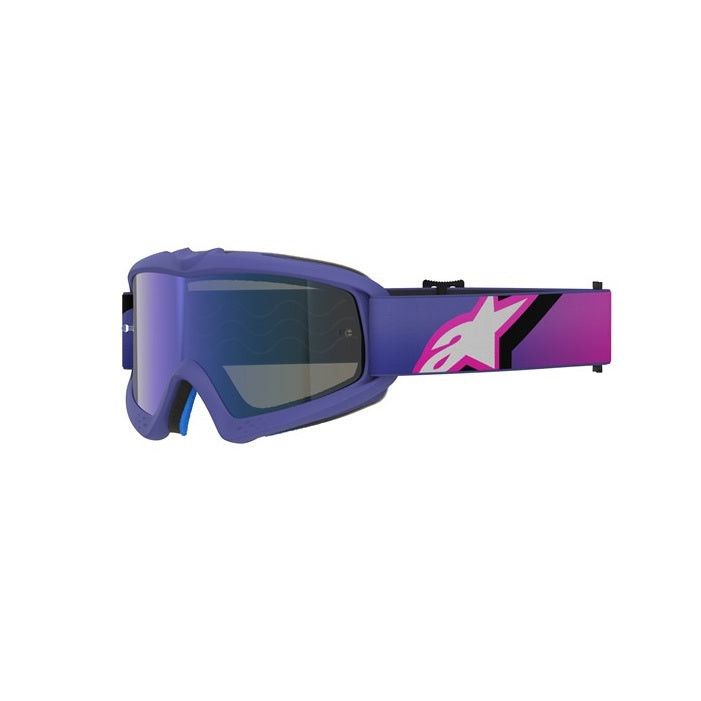 Alpinestars Vision Youth MX Goggles - Corp  Purple Fluoro / Pink - Mirror Blue Lens