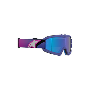 Alpinestars Vision Youth MX Goggles - Corp  Purple Fluoro / Pink - Mirror Blue Lens