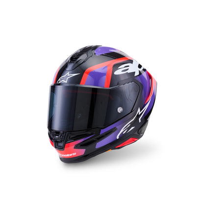 Alpinestars S-R7 Helmet - Lumen Black / Purple / Red Fluoro / White Gloss
