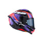 Alpinestars S-R7 Helmet - Lumen Black / Purple / Red Fluoro / White Gloss