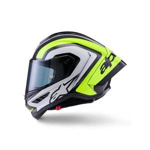 Alpinestars Supertech R10 Helmet - Arius Black / Silver / Yellow Fluoro Gloss