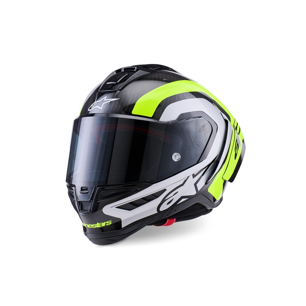Alpinestars Supertech R10 Helmet - Arius Black / Silver / Yellow Fluoro Gloss