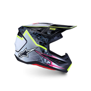 Alpinestars S-M7 Adult MX Helmet - Blaster Black / Gray / White / Yellow Fluoro Gloss