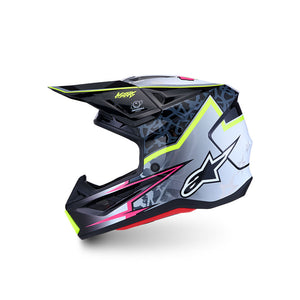 Alpinestars S-M7 Adult MX Helmet - Blaster Black / Gray / White / Yellow Fluoro Gloss